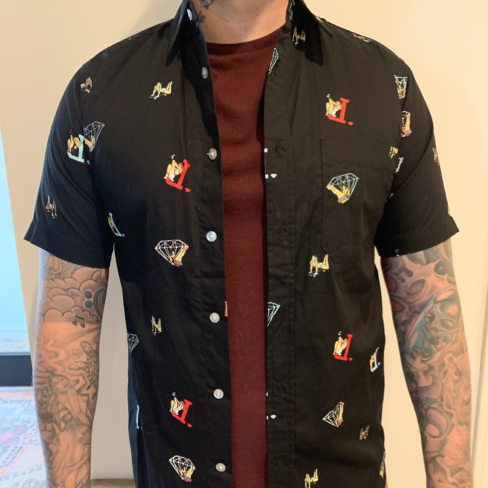 Diamond Supply Co. Black Button Down